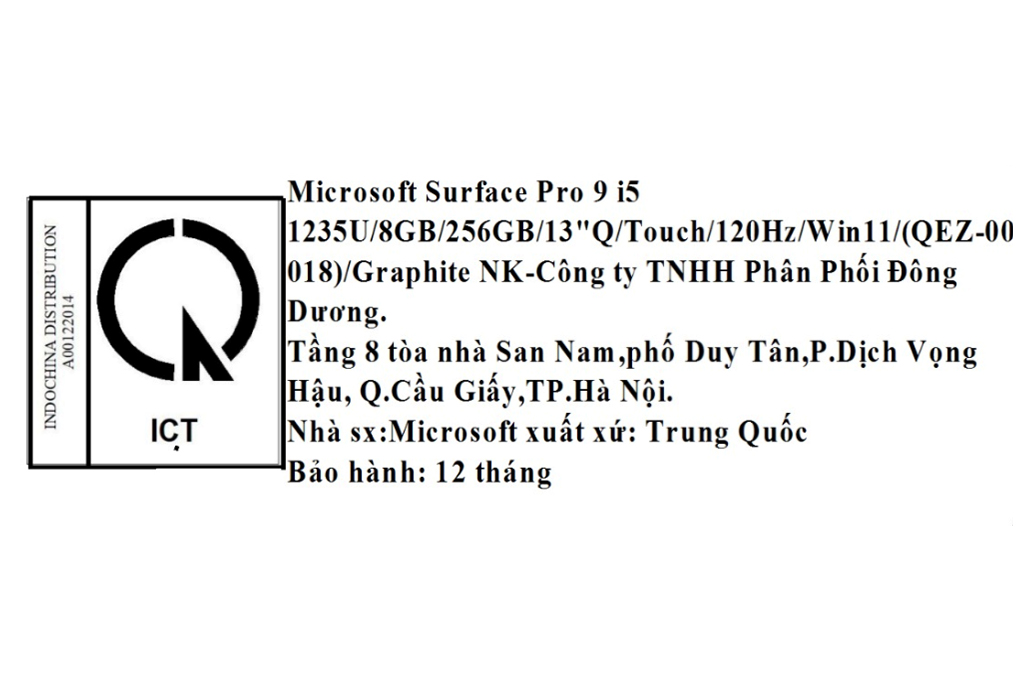 Laptop Surface Pro 9 i5 1235U/8GB/256GB/Touch/120Hz/Win11 Màu Xanh Dương