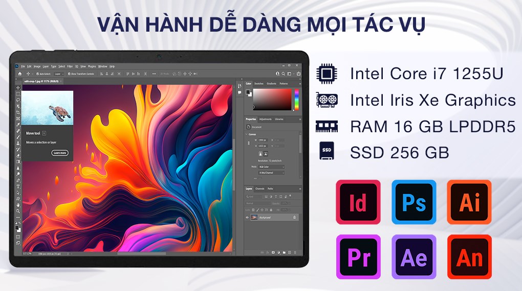 Laptop Surface Pro 9 i7 1255U/16GB/256GB/Touch/120Hz/Win11