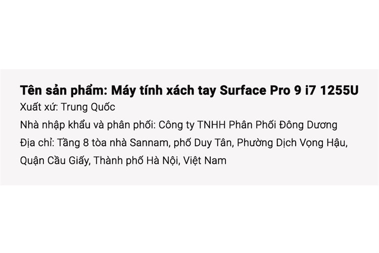 Laptop Surface Pro 9 i7 1255U/16GB/256GB/Touch/120Hz/Win11 Màu Bạc