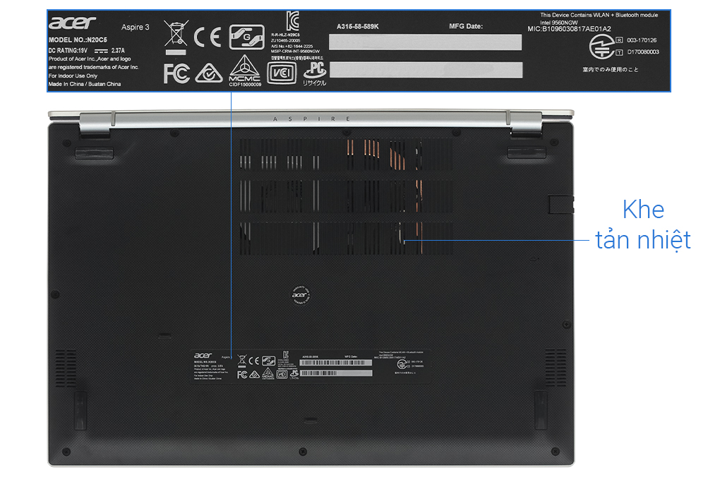 Laptop Acer Aspire 3 A315 58 589K i5 1135G7/8GB/256GB/Win11 (NX.AM0SV.008) Màu Vàng