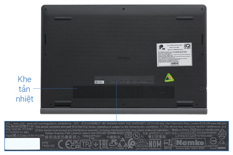 Laptop Dell Vostro 15 3520 i3 1215U/8GB/256GB/OfficeHS/Win11 (V5I3614W1) Màu Xám