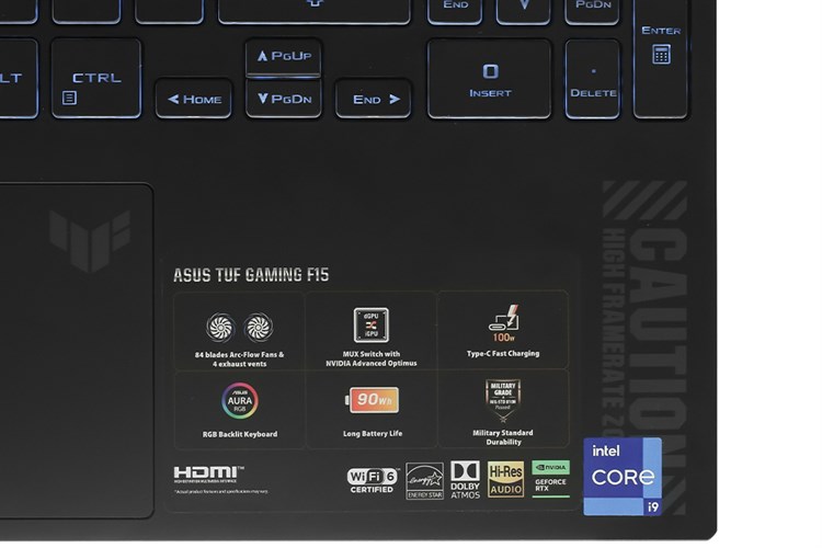 Laptop Asus TUF Gaming F15 FX507VV4 i9 13900H/16GB/512GB/8GB RTX4060/144Hz/Win11 (LP382W) Màu Xám