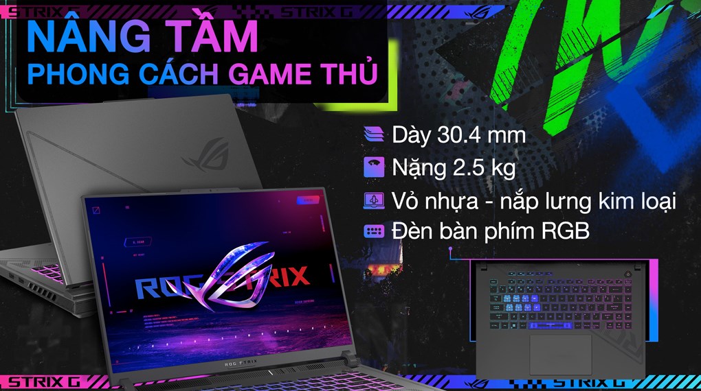 Laptop Asus Gaming ROG Strix G16 G614JU i7 13650HX/16GB/512GB/6GB RTX4050/165Hz/Win11 (N3777W)