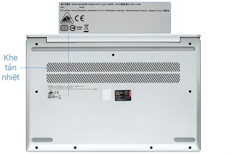 Laptop Lenovo IdeaPad Slim 5 Light 14ABR8 R5 7530U/16GB/512GB/Win11 (82XS002KVN) Màu Xám