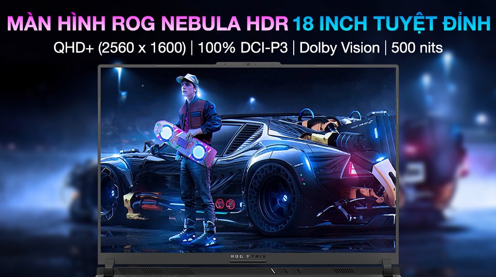 Laptop Asus Gaming ROG Strix G18 G814JI i9 13980HX/32GB/1TB/8GB RTX4070/240Hz/Balo/Win11 (N6063W)