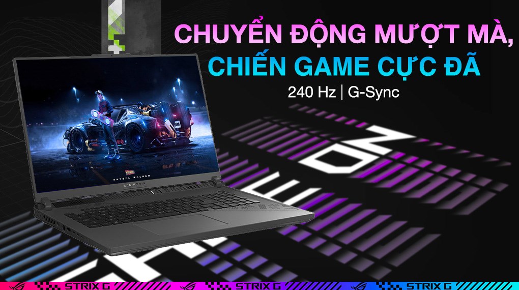 Laptop Asus Gaming ROG Strix G18 G814JI i9 13980HX/32GB/1TB/8GB RTX4070/240Hz/Balo/Win11 (N6063W)