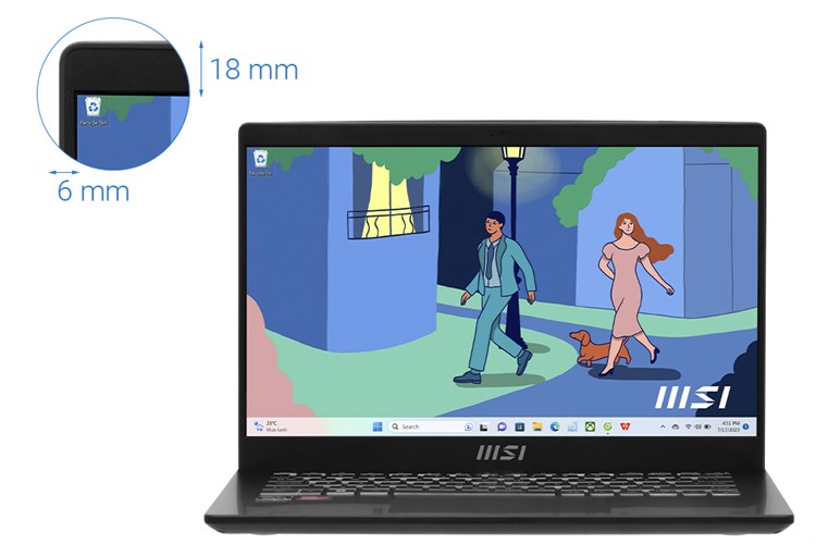 Laptop MSI Modern 14 C7M R5 7530U/8GB/512GB/Win11 (083VN) Màu Đen