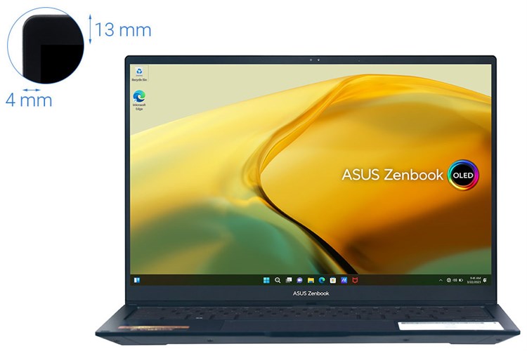 Laptop Asus Zenbook 14 Flip OLED UP3404VA i5 1340P/16GB/512GB/Touch/Pen/Cáp/Túi/Win11 (KN038W) Màu Xanh