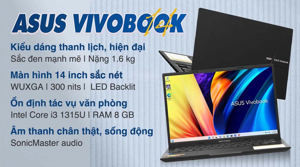 Laptop Asus Vivobook 14 A1405VA i3 1315U/8GB/512GB/Win11 (LY097W)
