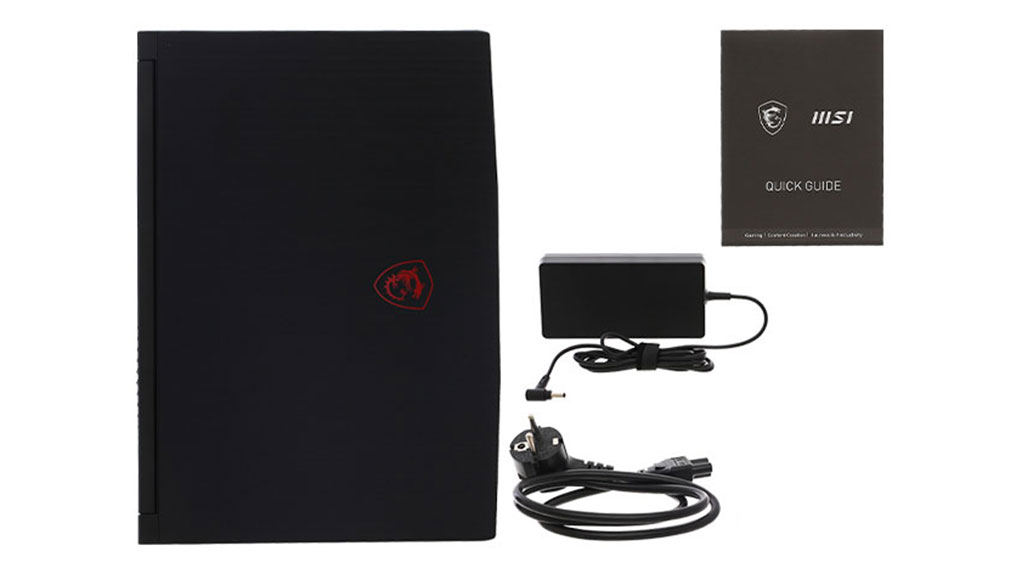 Bộ sản phẩm gồm: Thùng máy, Sạc Laptop MSI ( 120W ), Sách hướng dẫn