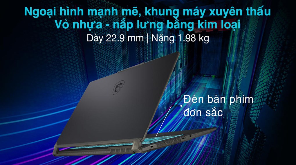 Laptop MSI Gaming Cyborg 15 A12VF i7 12650H/8GB/512GB/8GB RTX4060/144Hz/Balo/Win11 (267VN)