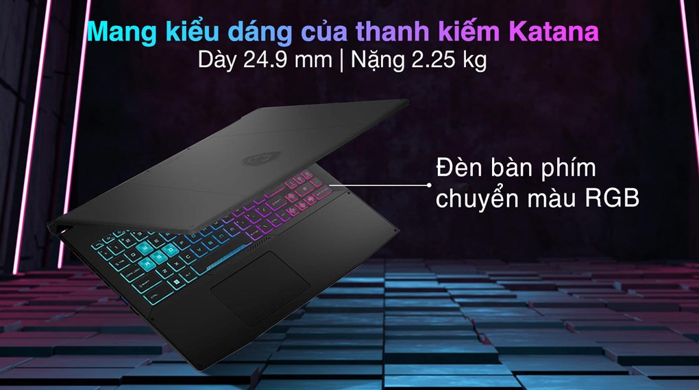 Laptop MSI Gaming Katana 15 B13VEK i7 13620H/8GB/512GB/6GB RTX4050/144Hz/Balo/Win11 (252VN)