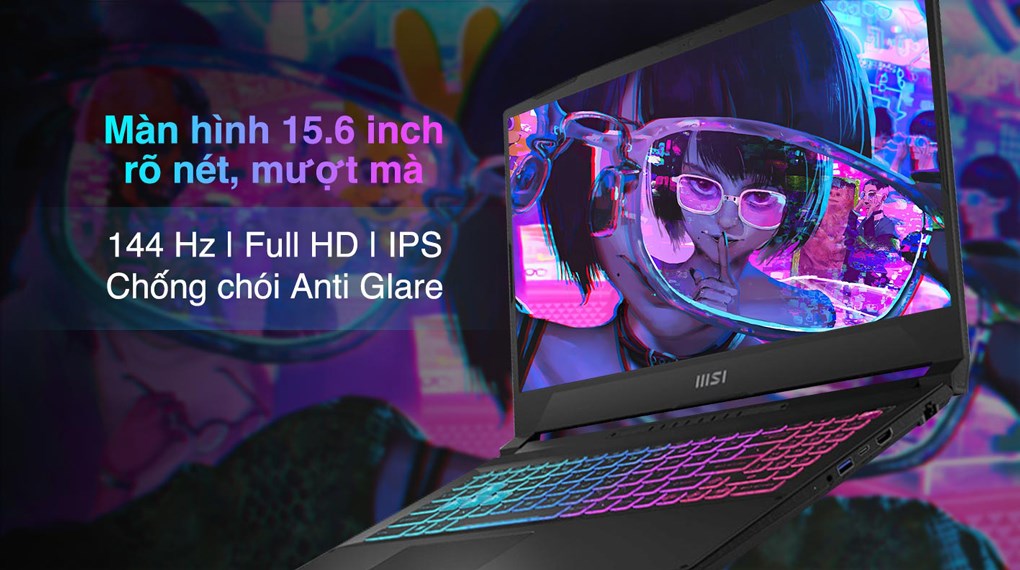 Laptop MSI Gaming Katana 15 B13VEK i7 13620H/8GB/512GB/6GB RTX4050/144Hz/Balo/Win11 (252VN)