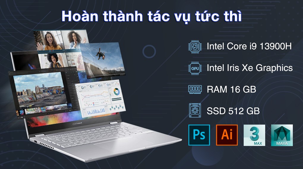 Laptop Asus Vivobook S 14 Flip TP3402VA i9 13900H/16GB/512GB/Touch/Win11 (LZ118W)