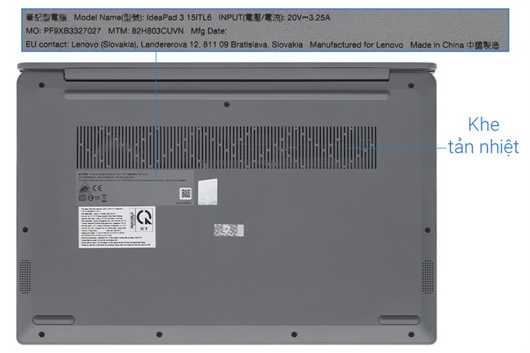Laptop Lenovo IdeaPad 3 15ITL6 i7 1165G7/8GB/512GB/Win11 (82H803CUVN) Màu Xám