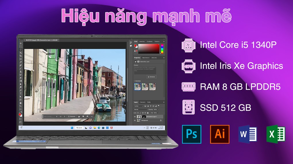 Laptop Dell Vostro 16 5630 i5 1340P/8GB/512GB/OfficeHS/Win11 (i5P085W11GRU)