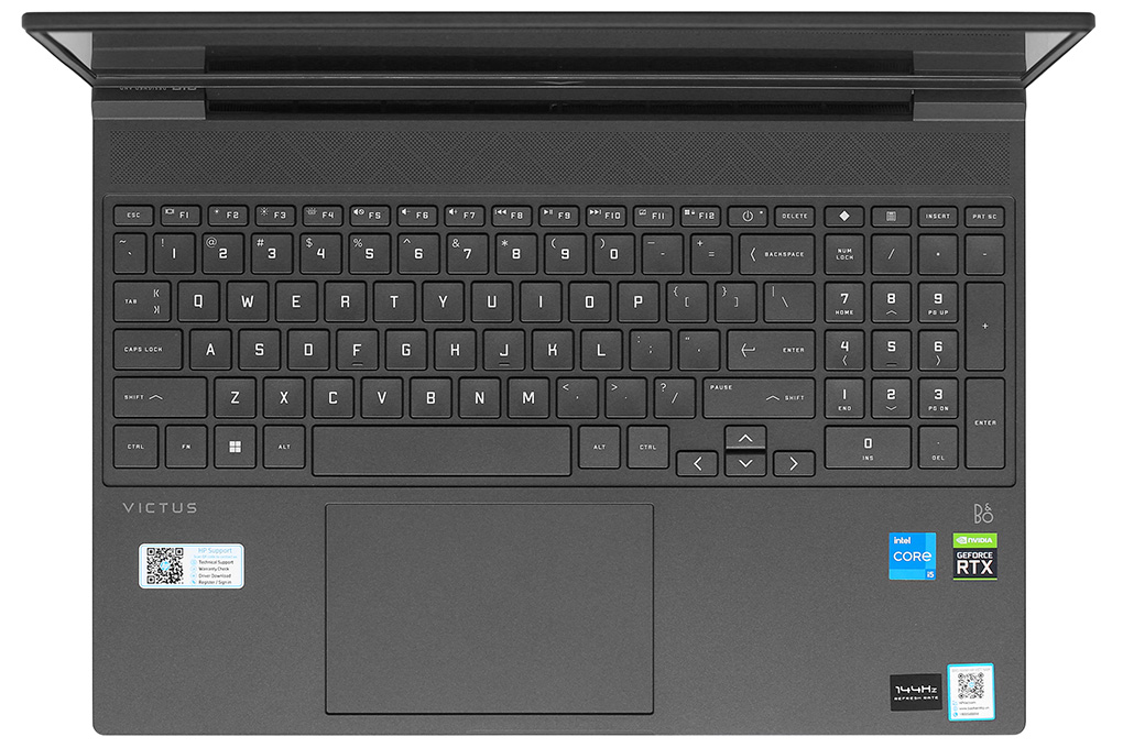 Laptop HP Gaming VICTUS 15 fa0155TX i5 12450H/16GB/512GB/4GB RTX3050/144Hz/Win11 (81P00PA) Màu Đen