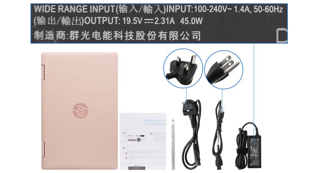Bộ sản phẩm gồm: Sách hướng dẫn, Bút cảm ứng, Thùng máy, Adapter sạc ( 45W )