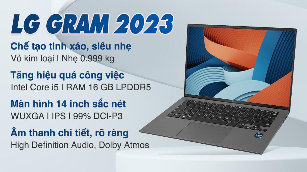 Laptop LG gram 2023 i5 1340P/16GB/256GB/Win11 (14Z90R-G.AH53A5) hover