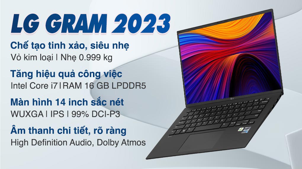 Laptop LG gram 2023 i7 1360P/16GB/512GB/Win11 (14Z90R-G.AH75A5) hover