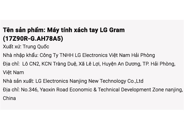 Laptop LG gram 2023 i7 1360P/16GB/1TB/Win11 (17Z90R-G.AH78A5) Màu Đen