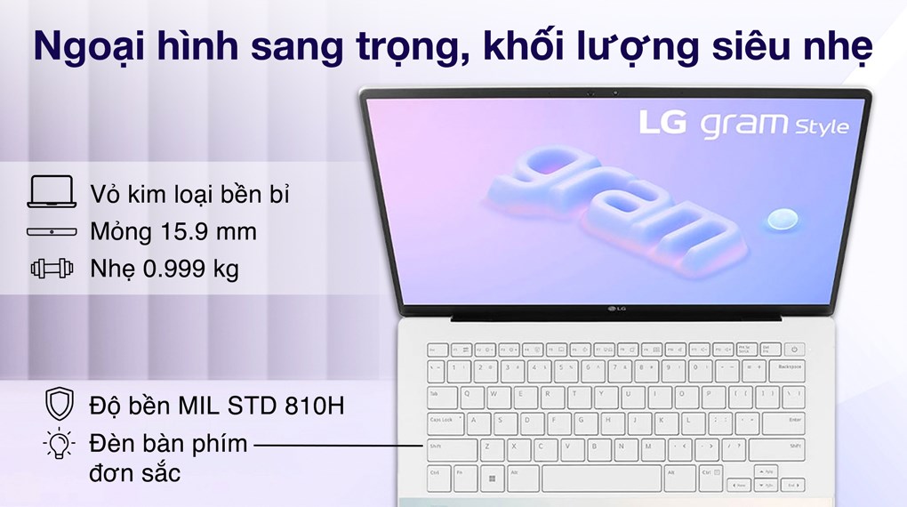 Laptop LG gram Style 2023 i5 1340P (14Z90RS-G.AH54A5) - Thiết kế