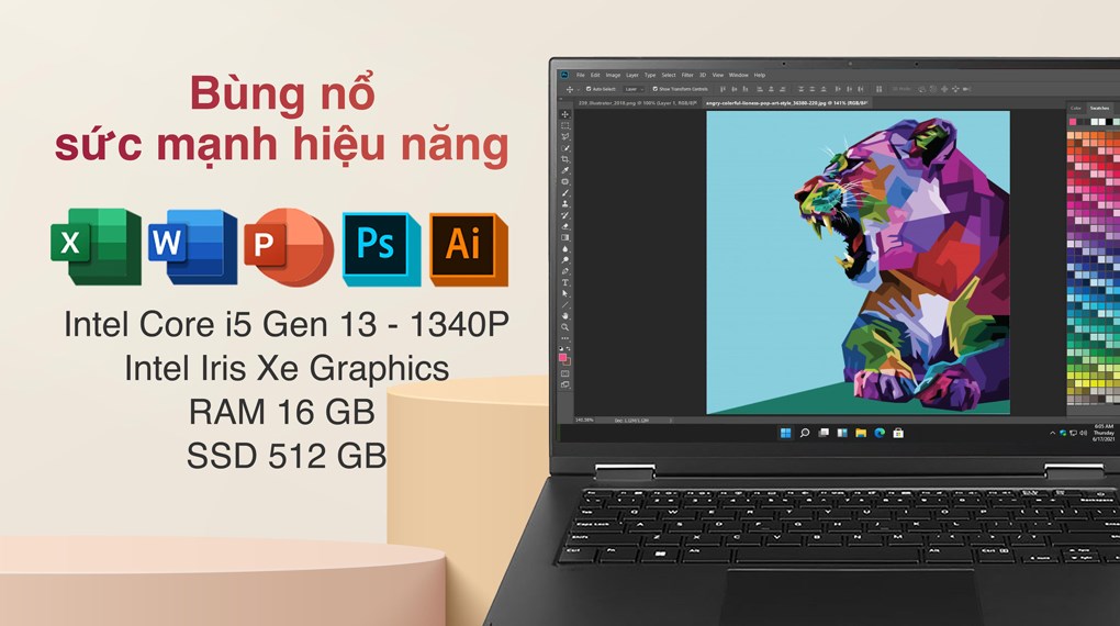 Laptop LG gram 2in1 2023 i5 1340P/16GB/512GB/Touch/Pen/Win11 (14T90R-G.AH55A5)