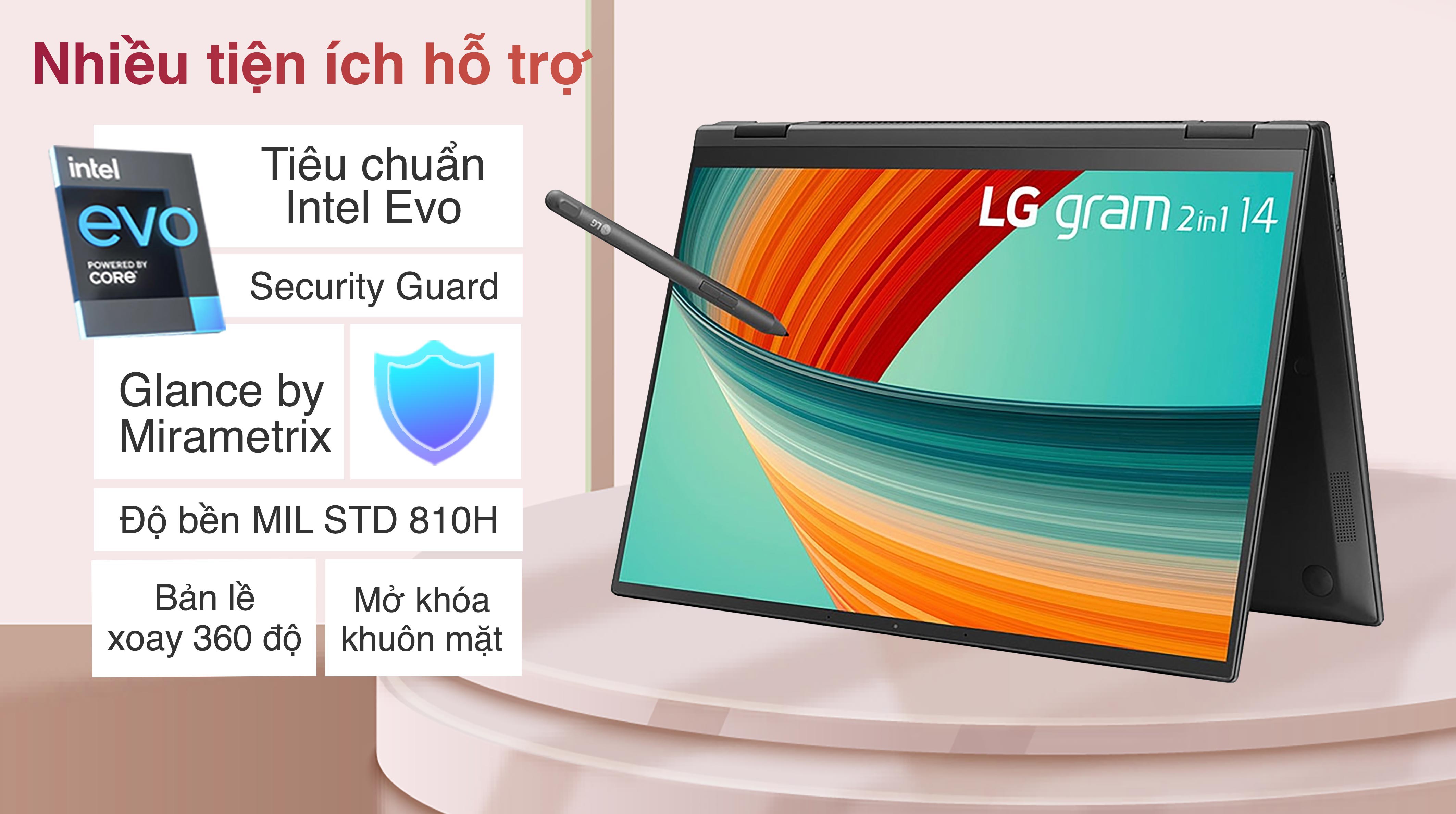 Laptop LG gram 2in1 2023 i5 1340P/16GB/512GB/Touch/Pen/Win11 (14T90R-G.AH55A5)