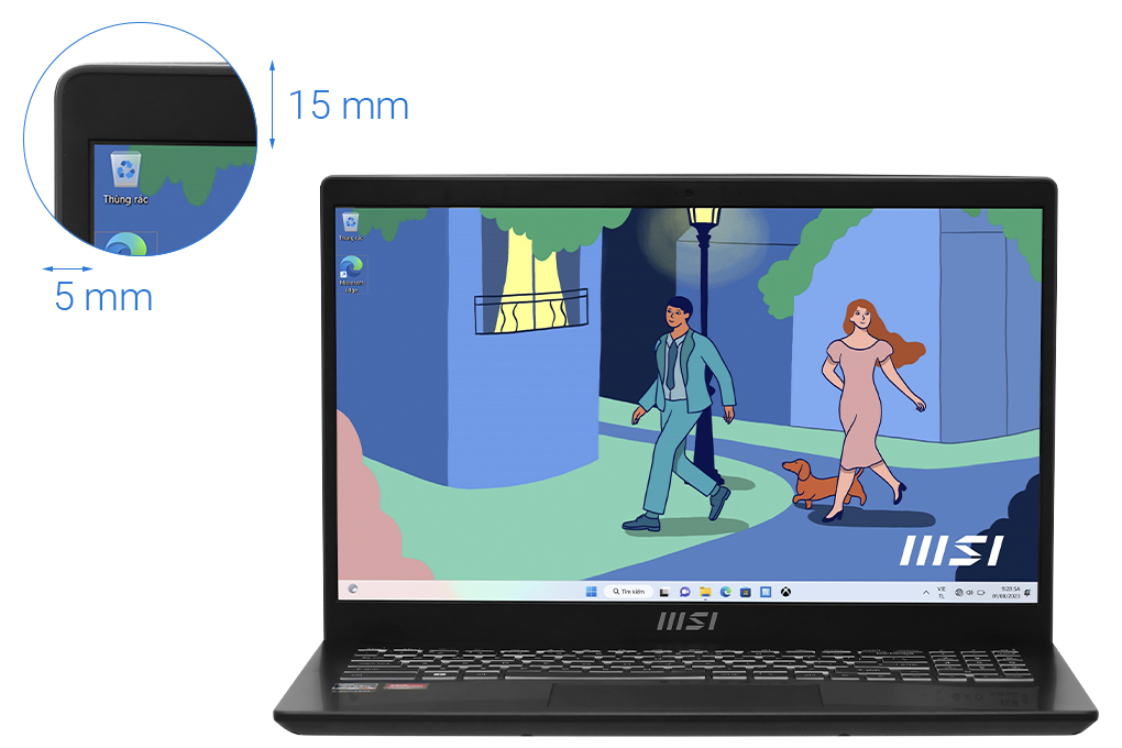 Laptop MSI Modern 15 B7M R5 7530U/16GB/512GB/Win11 (231VN) Màu Đen