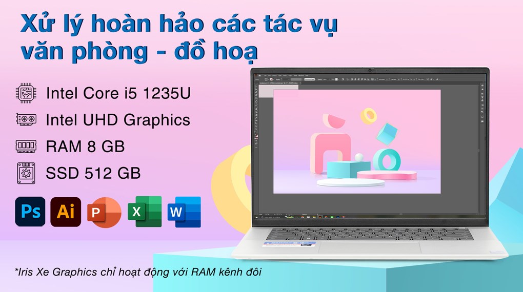 Laptop Dell Inspiron 5620 i5 1235U/8GB/512GB/OfficeHS/Win11 (71003903)