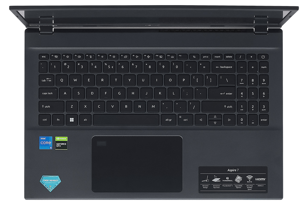 Laptop Acer Aspire 7 Gaming A715 76G 5132 i5 12450H/8GB/512GB/4GB GTX1650/144Hz/Win11 (NH.QMESV.002) Màu Đen