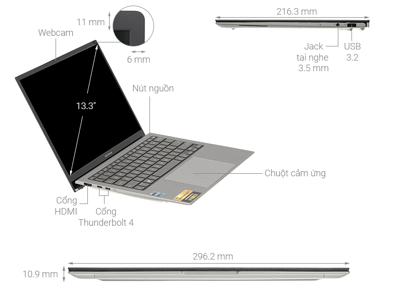 Asus Zenbook S 13 OLED UX5304VA i7 1355U/32GB/1TB/Túi/Win11 (NQ126W)
