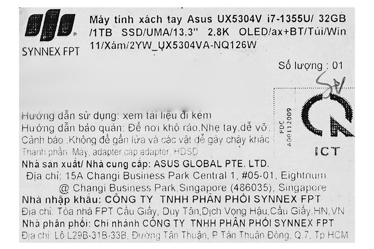 Laptop Asus Zenbook S 13 OLED UX5304VA i7 1355U/32GB/1TB/Túi/Win11 (NQ126W) Màu Xám