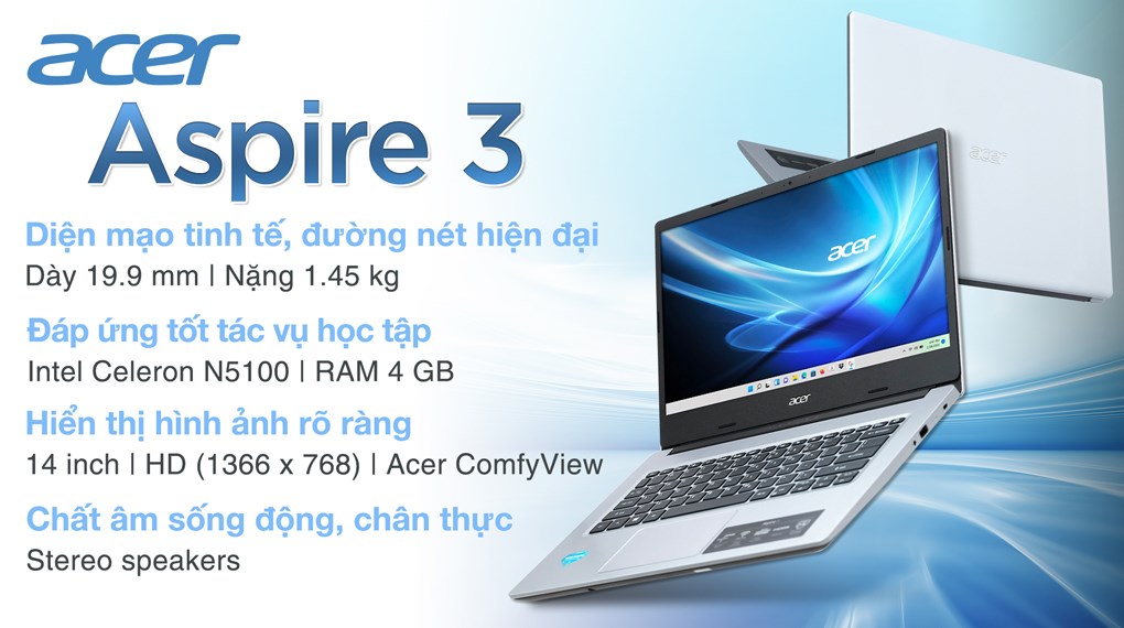 Laptop Acer Aspire 3 A314 35 C3KS N5100/4GB/256GB/Win11 (NX.A7SSV.009) hover