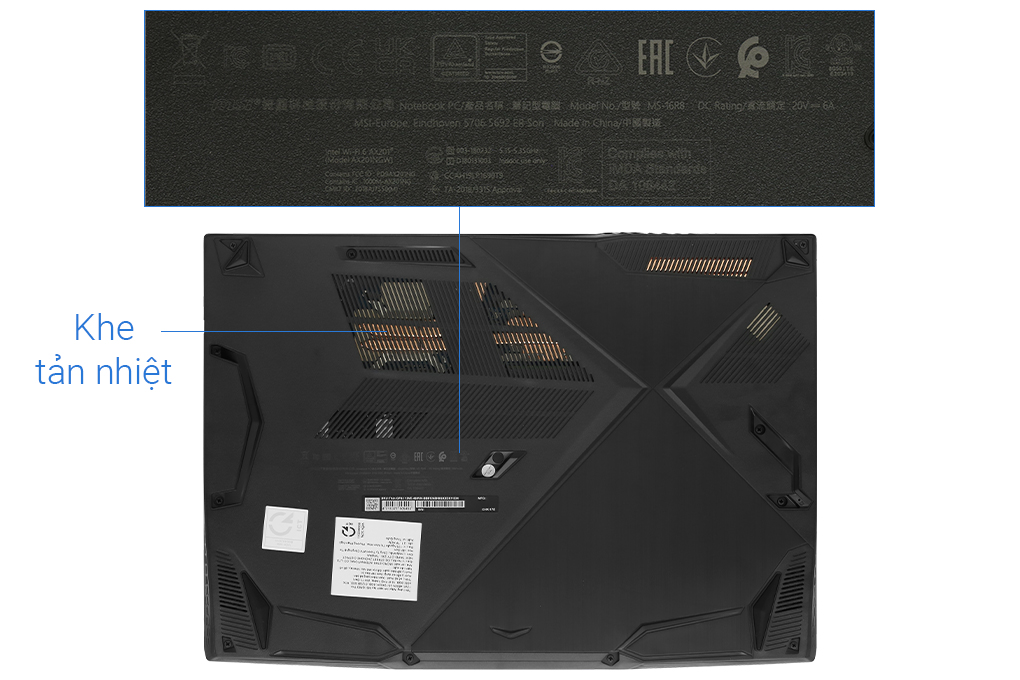 Laptop MSI Gaming GF63 Thin 12VE - 460VN (i5 12450H, 8GB, 512GB, RTX 4050 6GB, Full HD 144Hz, Win11) Màu Đen