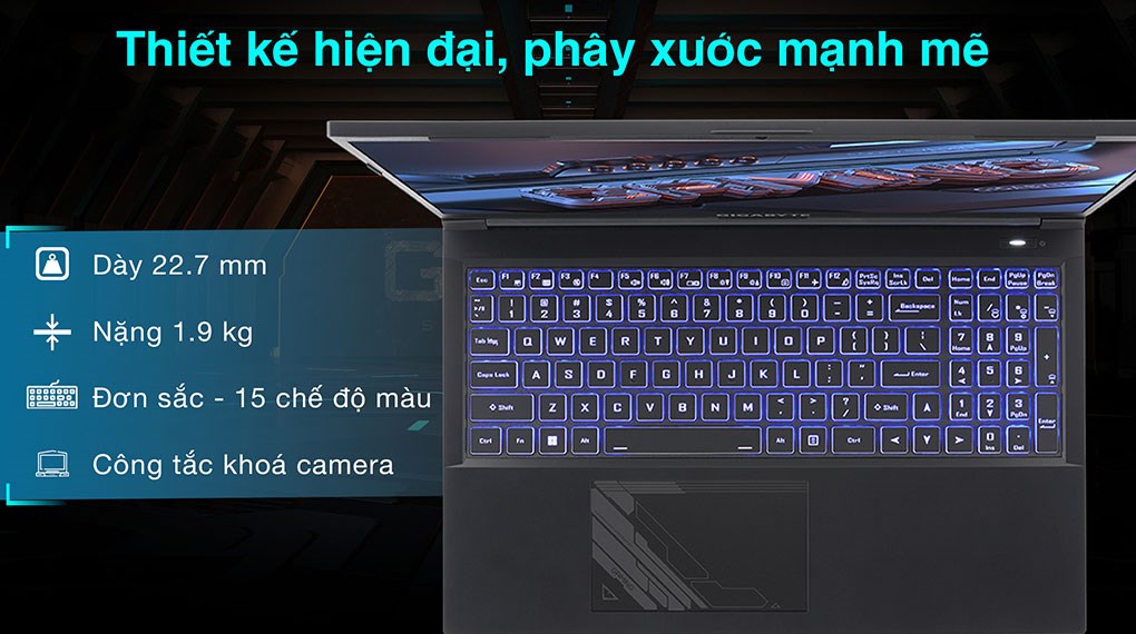 Laptop Gigabyte Gaming G5 i5 12500H/8GB/512GB/4GB RTX3050/144Hz/Win11 (GE-51VN263SH)