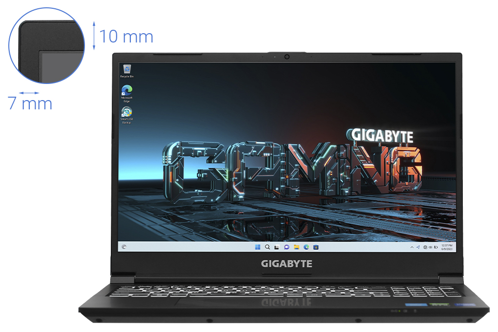 Laptop Gigabyte Gaming G5 i5 12500H/8GB/512GB/4GB RTX3050/144Hz/Win11 (GE-51VN263SH) Màu Đen