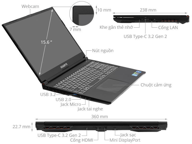 Gigabyte Gaming G5 i5 12500H/16GB/512GB/4GB RTX3050/144Hz/Win11 (GE-51VN213SH)