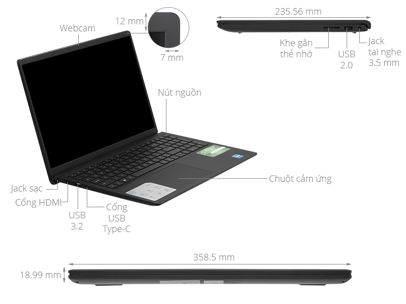 Laptop Dell Inspiron 15 3530 i5 1335U/8GB/512GB/120Hz/OfficeHS/Win11 (N3530-i5U085W11BLU)