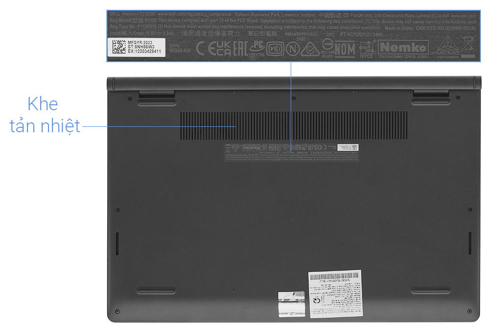 Laptop Dell Inspiron 3530 - N3530-i5U085W11BLU (i5 1335U, 8GB, 512GB, Full HD 120Hz, OfficeHS, Win11) Màu Đen