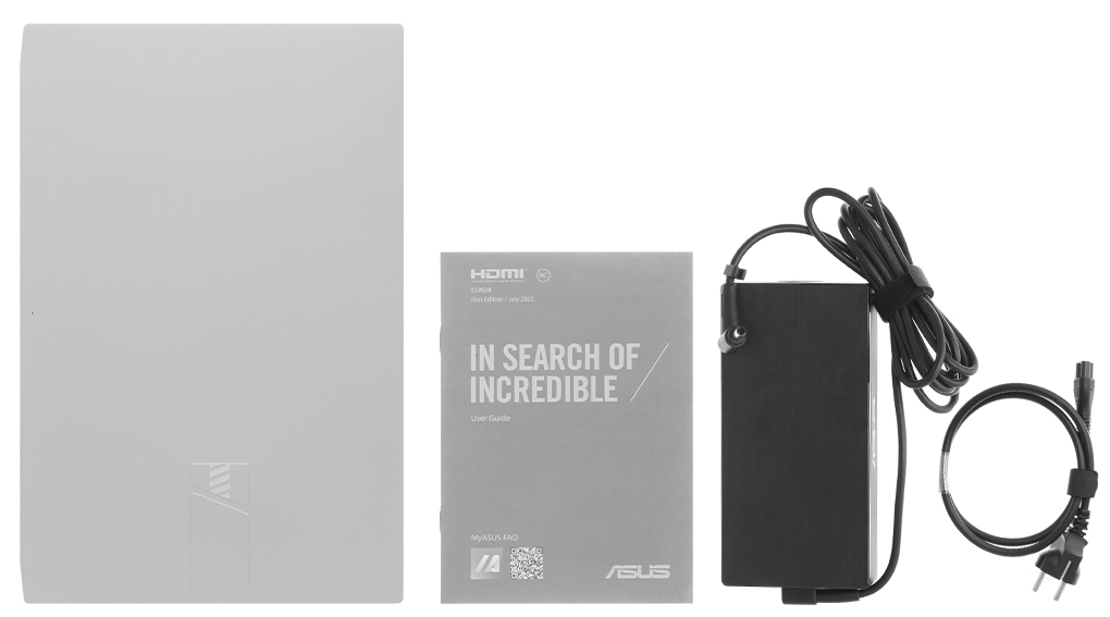 Bộ sản phẩm gồm: Thùng máy, Sạc Laptop Asus ( 150W ), Sách hướng dẫn