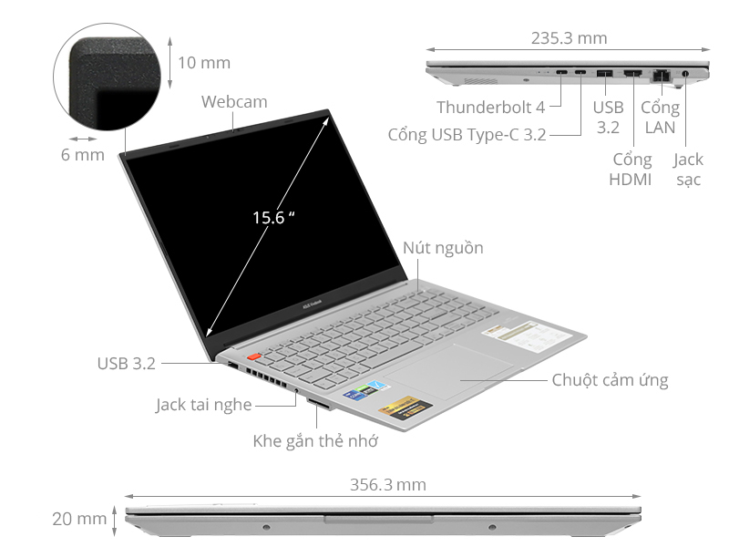 Asus Vivobook Pro 15 OLED K6502VU i5 13500H/16GB/512GB/6GB RTX4050/Win11 (MA089W)