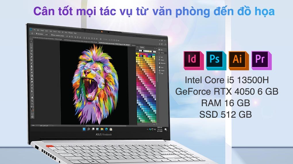 Laptop Asus Vivobook Pro 15 OLED K6502VU i5 13500H/16GB/512GB/6GB RTX4050/Win11 (MA089W)