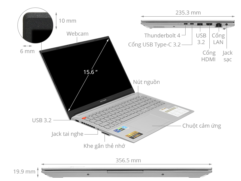 Asus Vivobook Pro 15 OLED K6502VU i9 13900H/16GB/512GB/6GB RTX4050/Win11 (MA090W)