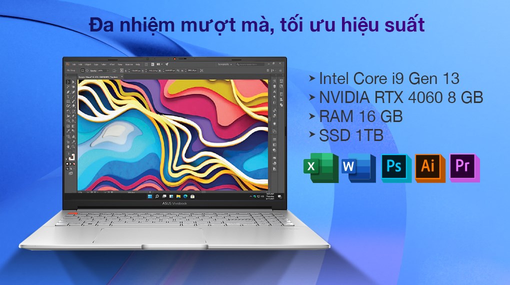 Laptop Asus Vivobook Pro 16 OLED K6602VV i9 13900H/16GB/1TB/8GB RTX4060/Win11 (MX077W)