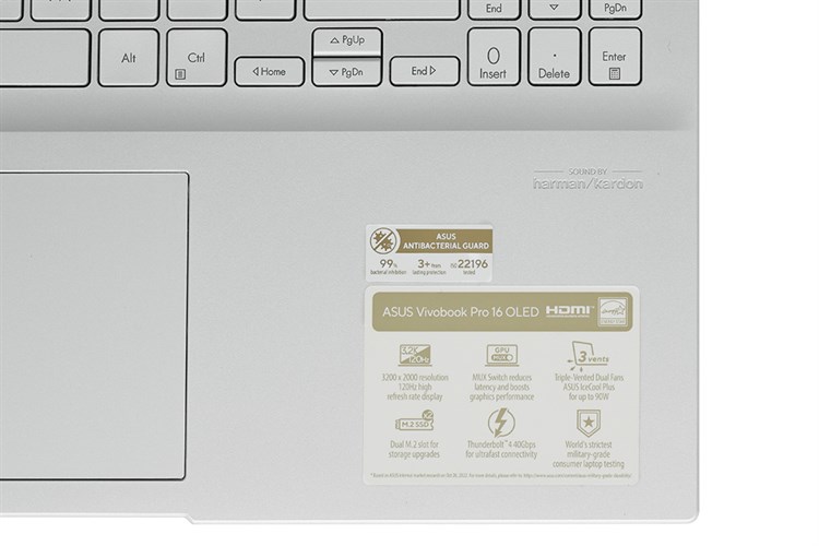 Laptop Asus Vivobook Pro 16 OLED K6602VV i9 13900H/16GB/1TB/8GB RTX4060/Win11 (MX077W) Màu Bạc