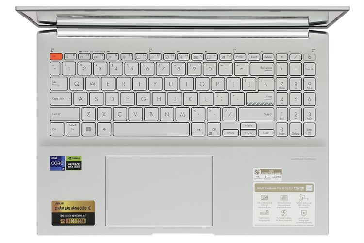 Laptop Asus Vivobook Pro 16 OLED K6602VV i9 13900H/16GB/1TB/8GB RTX4060/Win11 (MX077W) Màu Bạc