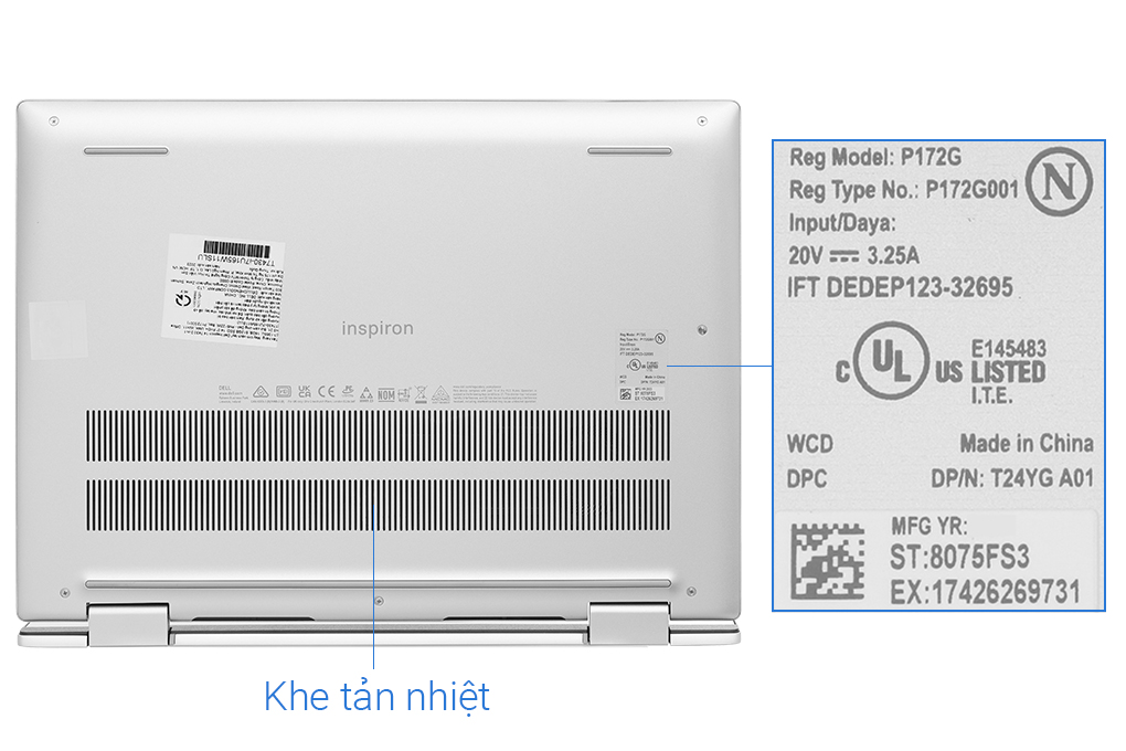 Laptop Dell Inspiron 14 7430 2-in-1 i7 1355U/16GB/512GB/Touch/Pen/OfficeHS/Win11 (i7U165W11SLU) Màu Bạc