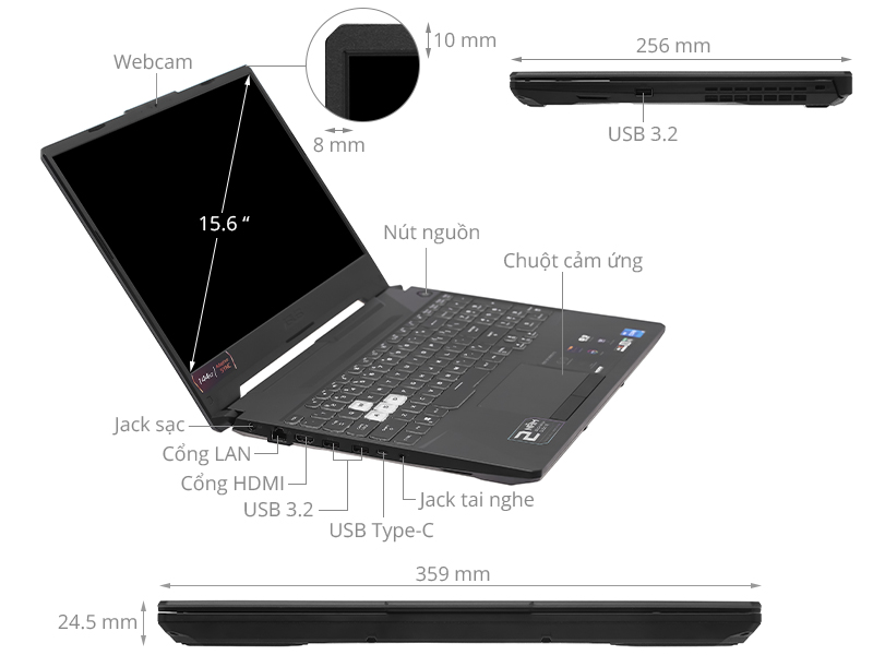 Asus TUF Gaming F15 FX506HC i5 11400H/16GB/512GB/4GB RTX3050/144Hz/Win11 (HN949W)