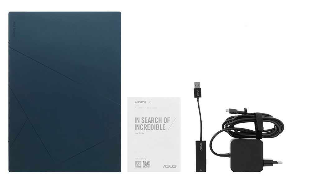 Bộ sản phẩm gồm: Sách hướng dẫn, Thùng máy, Sạc Laptop HP ( 65W USB-C ), Cáp ( USB A - RJ45 ), Túi xách